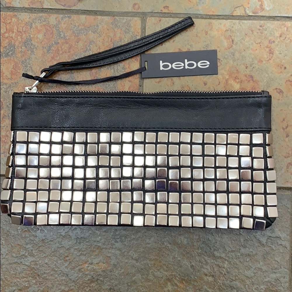 Bebe Leather Clutch Wristlet NWT